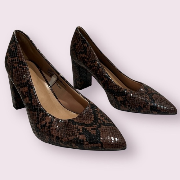 a new day Brown Snake Print Heels - Picture 1 of 12